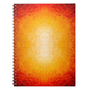 Scratched glowing fireball spiral notebook