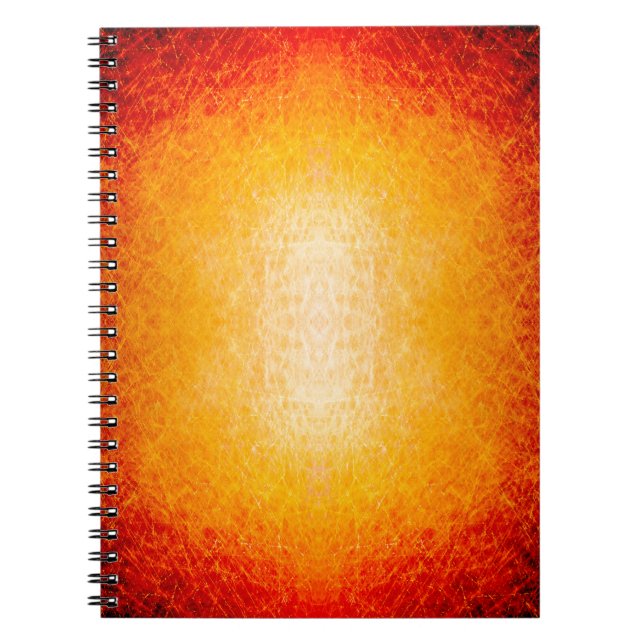Scratched glowing fireball spiral notebook (Front)