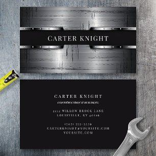 Scratched Metal Industrial Business Card