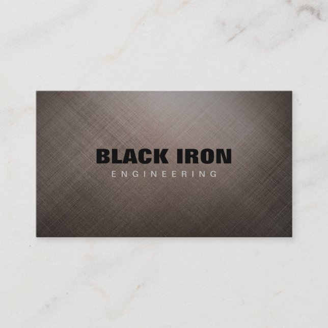 Scratched Metal Texture Engineering Business Card (Front)