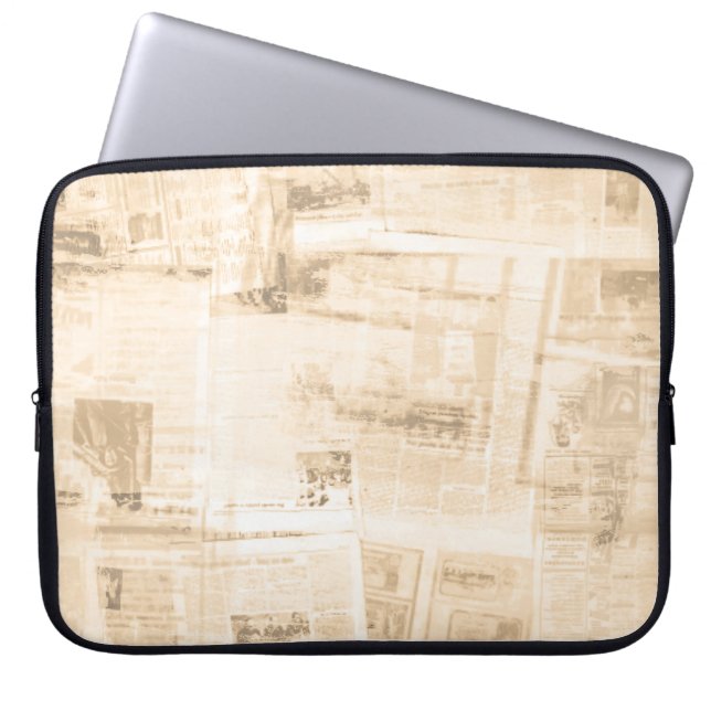 Scratched paper: old newspaper background. laptop sleeve (Front)