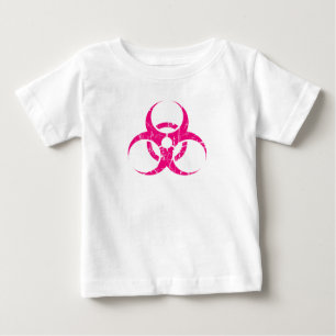 Scratched Pink Biohazard Symbol Baby T-Shirt