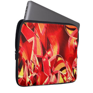 Scratched red strip simulating movement laptop sleeve