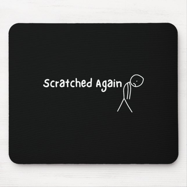 Scratched Sad Stick Figure Funny Billiards ol Mouse Pad (Front)