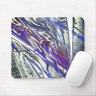 Scratched traces on silver texture under blue fume mouse pad