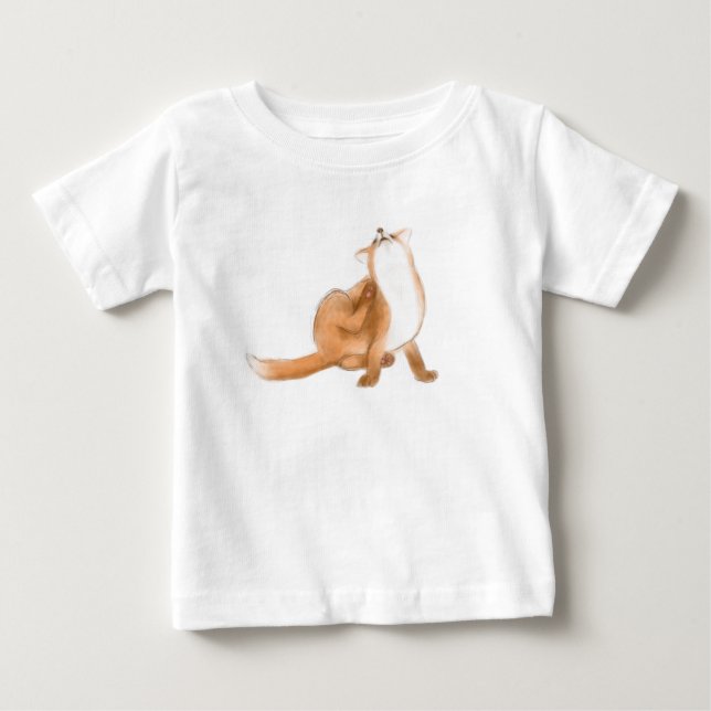 Scratching fox baby T-Shirt (Front)