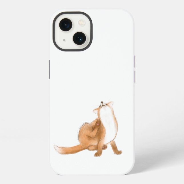 Scratching fox iPhone case (Back)