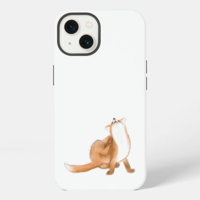 Scratching fox iPhone case (Back)