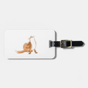 Scratching fox luggage tag