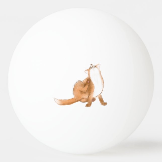 Scratching fox ping pong ball (Front)