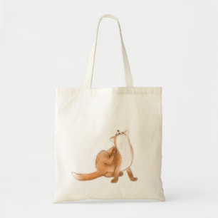 Scratching fox tote bag