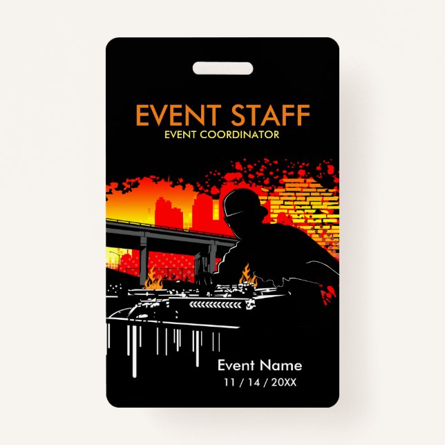 Scratching Hits Staff Event Coordinator ID Badge (Front)