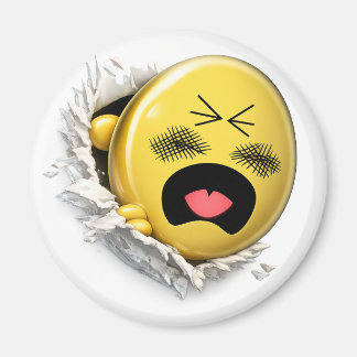 Scratchy 3D Emoji Round Magnet