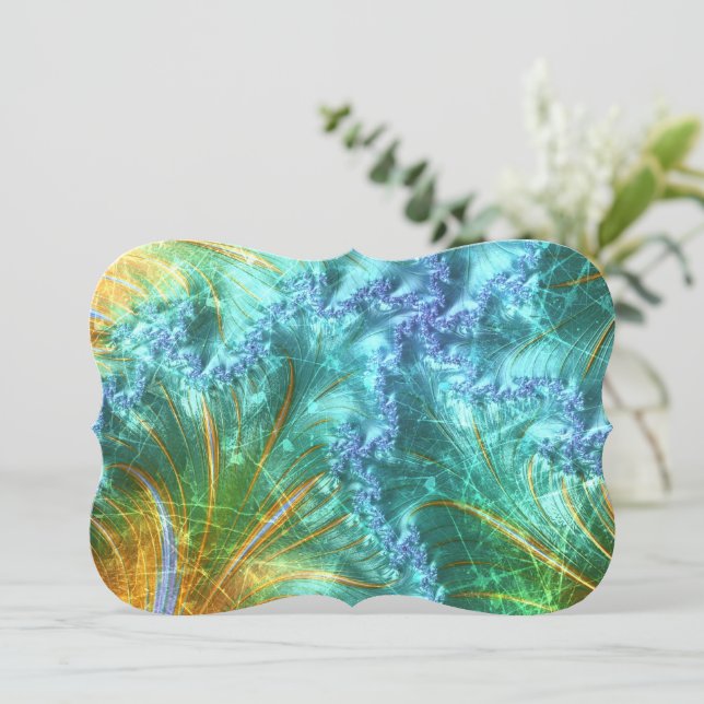 Scratchy fractal holiday card (Standing Front)