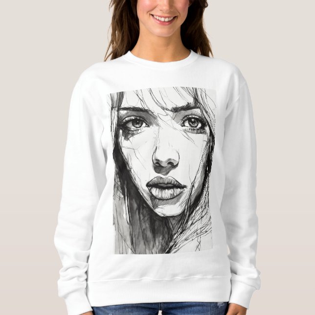 Scratchy pen strokes hoodie (Front)