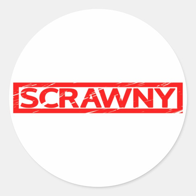 Scrawny Stamp Classic Round Sticker (Front)