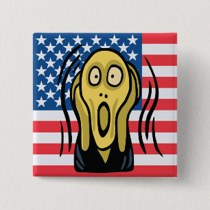 Scream American 15 Cm Square Badge