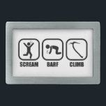 Scream Barf Climb Belt Buckle<br><div class="desc">When the screaming barfies come,  they live up to their rep. You'll be loud,  you'll get messy,  but just keep climbing.</div>