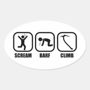 Scream Barf Climb Oval Sticker