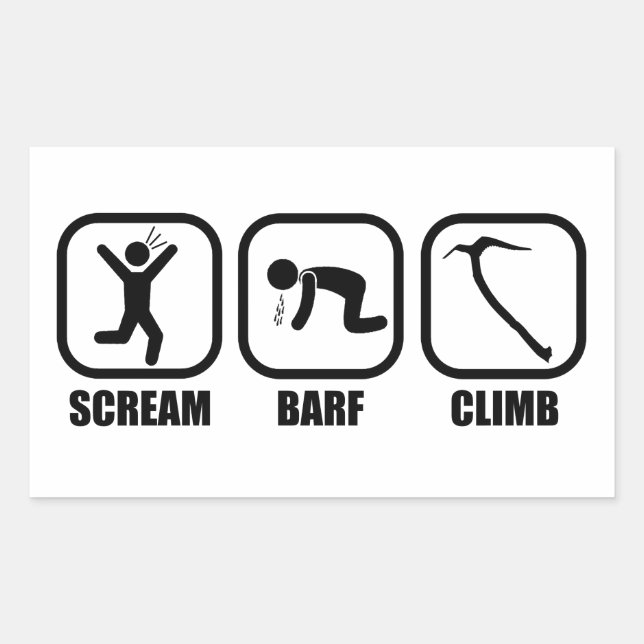 Scream Barf Climb Rectangular Sticker (Front)