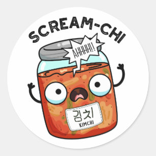 Scream-chi Funny Kimchi Puns Classic Round Sticker