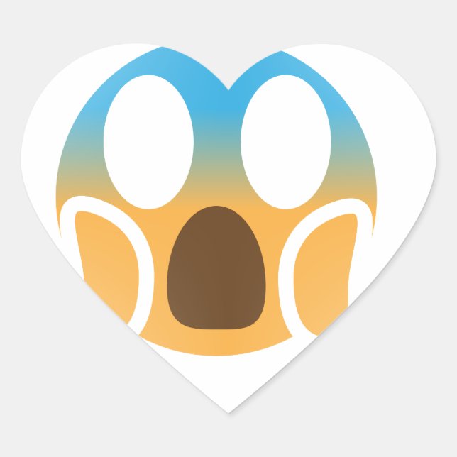 scream emoji heart sticker (Front)