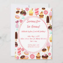 Scream for Ice Cream Girls Sweet Cute Birthday