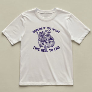 Scream If You Want Funny Illustrated Frog Rat  T-Shirt