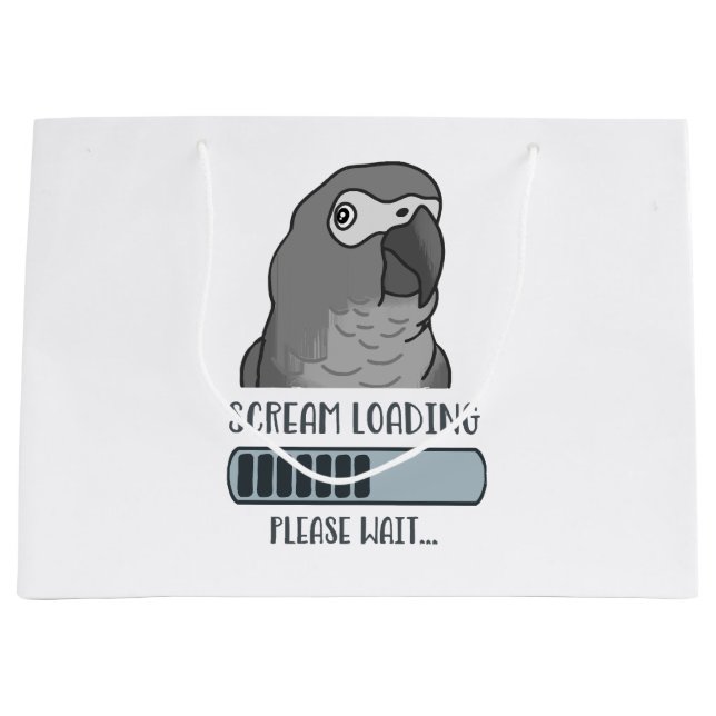 Scream Loading African grey  Large Gift Bag (Front)