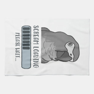 Scream Loading African grey Tea Towel