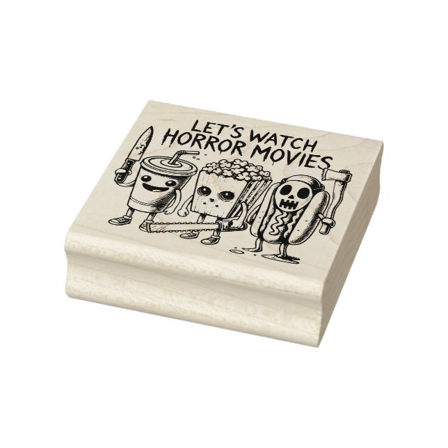 Scream Snacks & Silver Screens Rubber Stamp (Stamp)