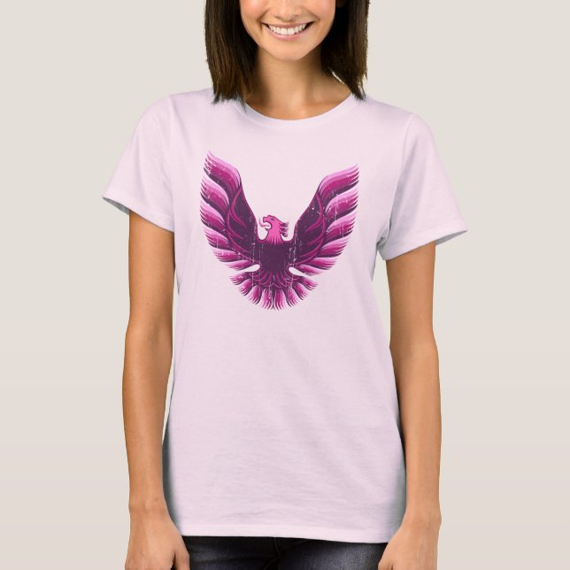 Screamin Eagle  Pink 2 Distressed T-Shirt (Front)