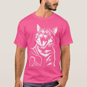 Screaming Cat Musician Playing Acoustic Guitar T-Shirt