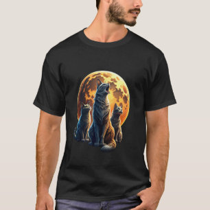 Screaming Cats Meme Kitten Three Cat Howling At Mo T-Shirt