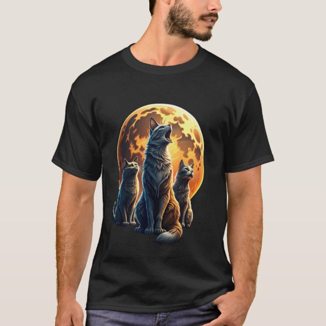 Screaming Cats Meme Kitten Three Cat Howling At Mo T-Shirt (Front)