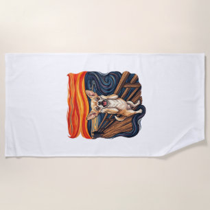Screaming Chihuahua Dog Scream Bridge_1 Beach Towel