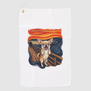 Screaming Chihuahua Dog Scream Bridge_1 Golf Towel