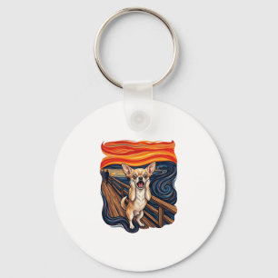 Screaming Chihuahua Dog Scream Bridge_1 Key Ring
