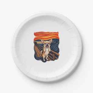 Screaming Chihuahua Dog Scream Bridge_1 Paper Plate