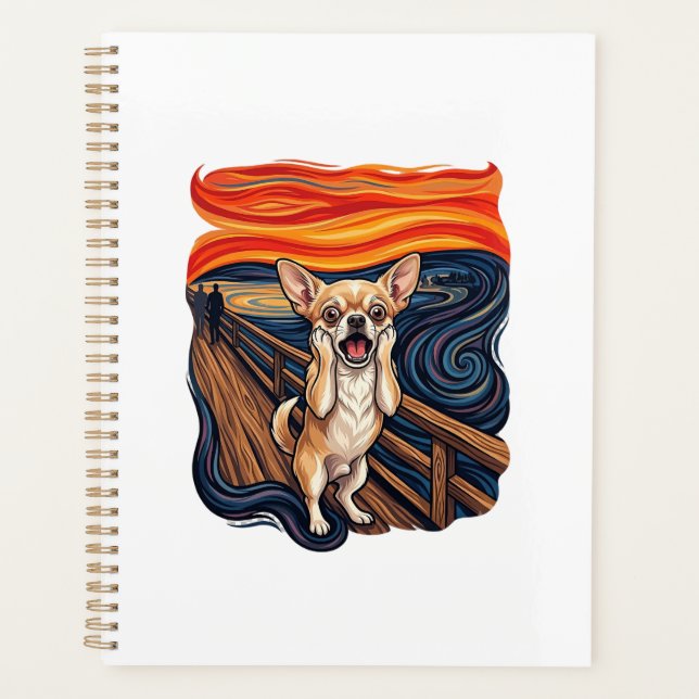 Screaming Chihuahua Dog Scream Bridge_1 Planner (Front)