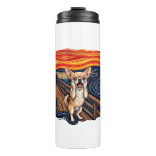 Screaming Chihuahua Dog Scream Bridge_1 Thermal Tumbler