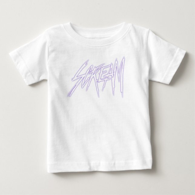 Screaming Child Crying Scream Todler Calligraphy Baby T-Shirt (Front)