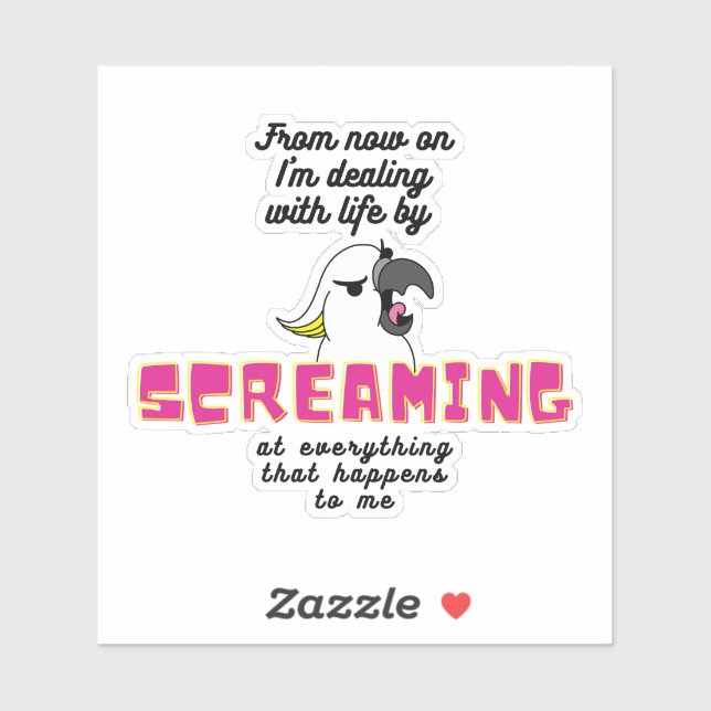 Screaming Cockatoo With Text (Sheet)