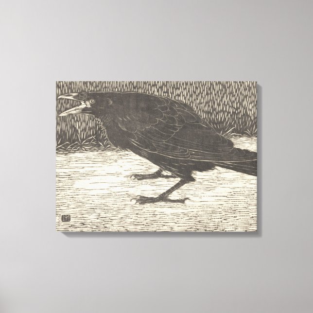Screaming Crow (by Jan Mankes) Canvas Print (Front)