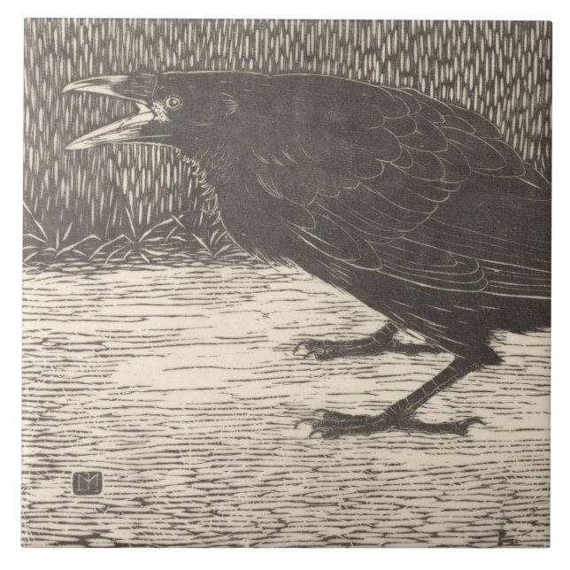 Screaming Crow (by Jan Mankes) Tile (Front)