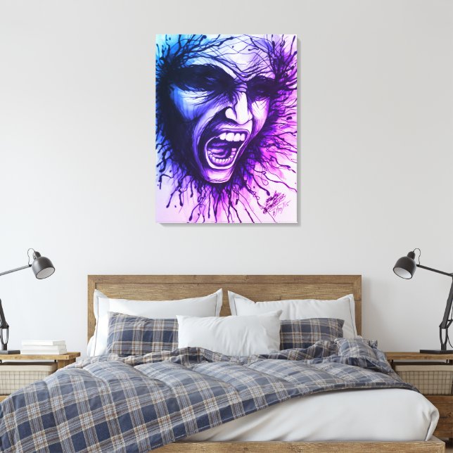 Screaming Face Canvas Print (Insitu(Bedroom))