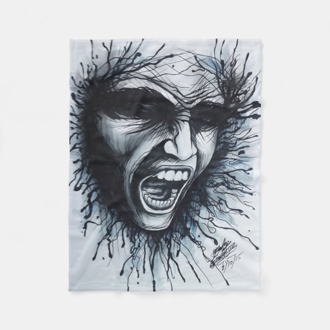 Screaming Face Fleece Blanket (Front)