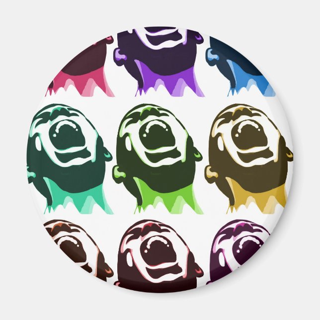 Screaming faces magnet (Front)