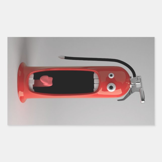Screaming Fire Extinguisher Rectangular Sticker (Front)