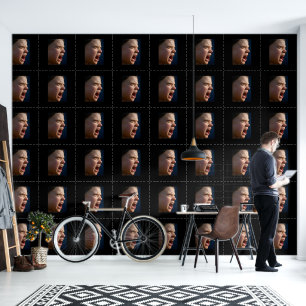 Screaming Girl black smooth vinyl wallpaper